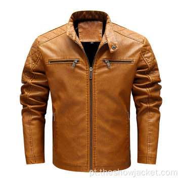 Jaquetas masculinas de couro personalizadas para motocicleta